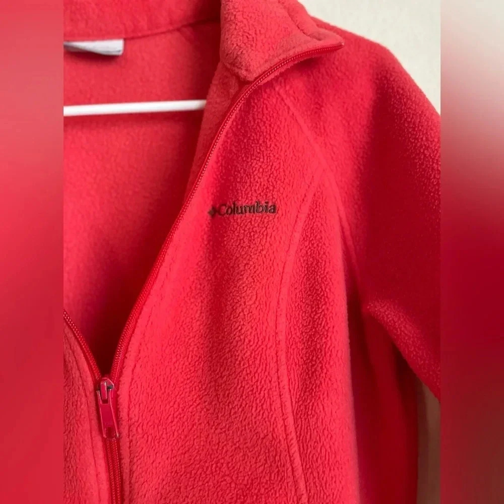 Columbia women’s fleece zip front red coral jacket size M - Picture 6 of 6